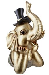GILDE Decorative Figurine, Resin, Gold-Coloured, Höhe 29 cm