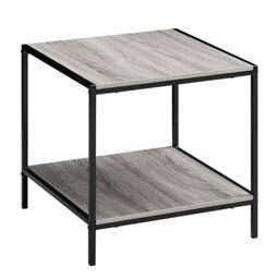 Vida Designs Brooklyn End Table 2-Tier Sofa Side Tables, Bedside Tables with Metal Iron Frame for Living Room, Bedroom, Home Office, Industrial Style (Grey)