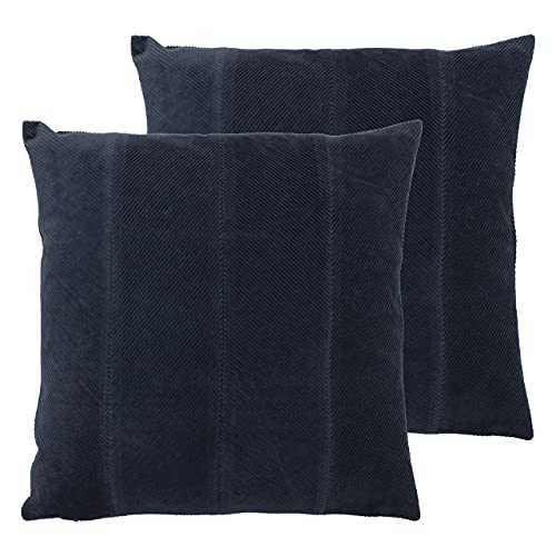furn. Jagger Feather Filled Cushions (Twin Pack), Cotton, Navy