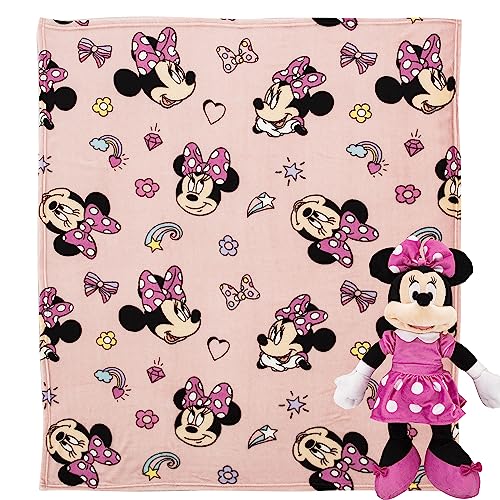 "Northwest Pillow & Blanket Set, Polyester, Minnie Mouse Favorite Things, 40"" X 50"""