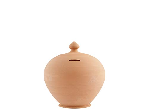 H&H 1924415 H & H Box Round, Raw, 15 cm, Ceramic, Brown