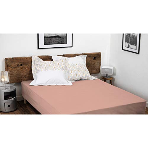 100% Cotton Fitted Sheet – 57 Thread Count – Size 90 x 190 cm – Pink – 30 cm Deep – Tight Weave – Soft, Breathable, Washable