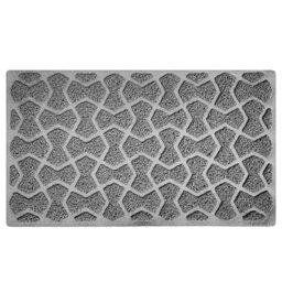 Nicoman Bowtie Shape Low Profile Outdoor Dirt-Trapper Door Mat Washable Barrier Heavy Duty Doormat – (Drainage Open-Back, Grey, 75 x 44cm)