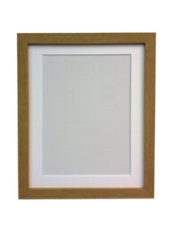 FRAMES BY POST 25 mm Wide H7 Oak Picture Photo Frame with White Mount 30 x 20 Picture Size A2 (Plastic Glass)