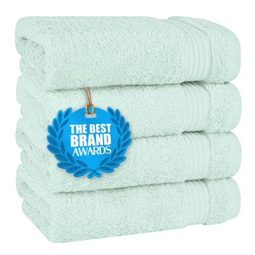 Cotton Paradise 100% Cotton Turkish Towel Set, Soft Absorbent Quick Dry, 4 Piece Hand Towel Set, Mint Green