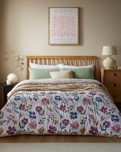 Night Lark Coverless Duvet and Pillowcase Set, Autumn Collection – Coverless Duvet Single 10.5 Tog with Advanced Smartfil® Fibre, Machine Washable, Hypoallergenic – Autumn Meadow, Single Bed Size