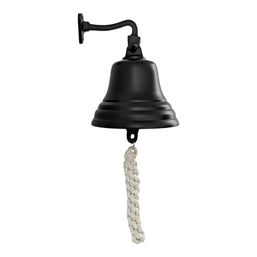 Assorted Collecions Bar Accessories for Home Pub Hand Bell – Wall Mounted Bar Nautical Decorations – Unique Black with Crisp Loud Sounds Ideal for Christmas, Reception, Pubs - 5 Inch