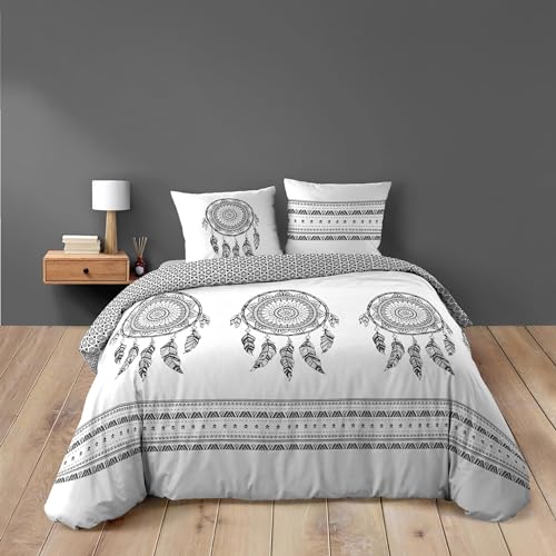 Douceur d'Intérieur, Indian Dream 3-Piece Bedding Set (260 x 240 cm) 100% Cotton