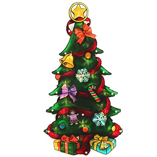 WeRChristmas Pre-Lit 45 cm Double Sided Christmas Tree Window Silhouette