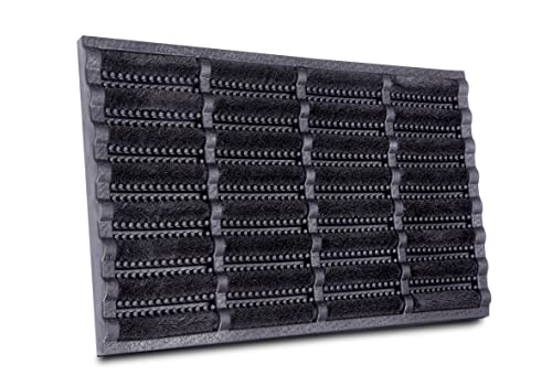 Hanse Home Coconut Brushes Doormat 40x60cm - Non-Slip, Dirt Trap Mat for Indoor and Outdoor, Black