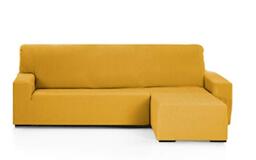 Martina Home - Emilia - Elastic Cover for Lounge Chair - Short Right Arm (Front View) - Mustard