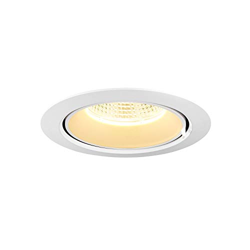 SLV Recessed Ceiling Light GIMBLE in 150 / LED Spotlight, floodlight, Ceiling Spotlight, recessed Light, Indoor Lighting / 3000K 2300lm White 36 Degrees