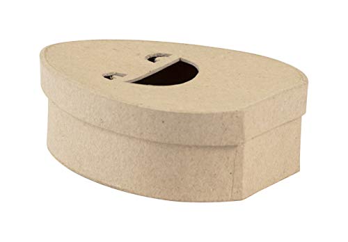 D??copatch BT067C - Brown papier-m??ch?? stand 4x10x12 cm, Smile egg box S - DIY - Customisable D??cor - Completely Personalise - Creative + Leisure Activity