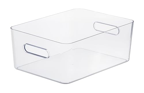 SmartStore Compact Clear Storage Box L 15.4l - Large Transparent Organiser - Premium Quality for Space Saving - Stackable Versatile - Home Office Bathroom Living Room