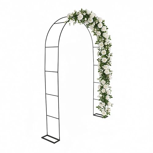 Relaxdays Metal Rose Arch Garden Archway Trellis for Climbers, 240x140x38 cm, Black