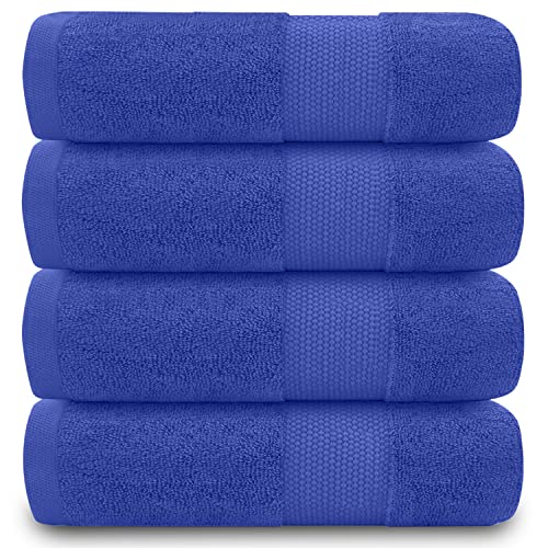GC GAVENO CAVAILIA 700 GSM Premium Quality Hand Towels, Extra Absorbent 4pk 100% Ringspun Cotton Towel, Royal Blue, 4PK