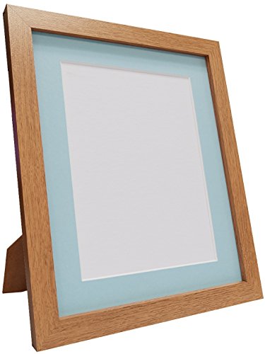 Q7 Picture Photo Frame, Oak with Blue Mount, 6 x 4 Image Size 4.5 x 2.5 Inch