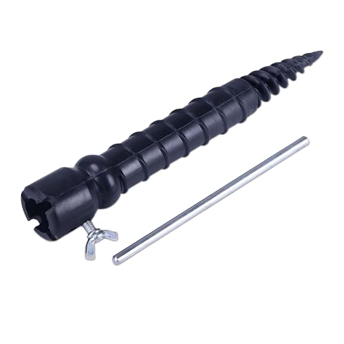 Relaxdays Ground Sleeve, for Parasols & Airers, Screw-in, 25 mm Pole Thickness, 29 cm Spike, Black