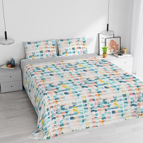 Italian Bed Linen Watercolor Duvet Cover Set Cotton 06 Double