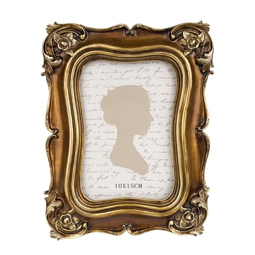 Sunlit Vintage Picture Frame 4x6 Inch, Luxury Antique Photo Frames with Glass Front, Bronze