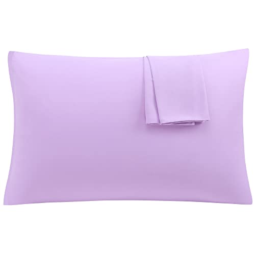 uxcell Microfiber Pillowcases Set of 2, Zipper Travel 14x20 Violet - Comfortable Breathable Fabric, Anti-Fade & Anti-Shrink, Machine Washable, Pillow Cases for Bedroom and Hotel