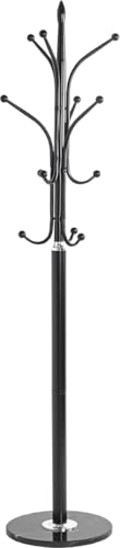 HAKU Coat rack chrome, black, marble, metal coat rack - Dimensions: H 179 x Ø 40 cm, Style: Modern