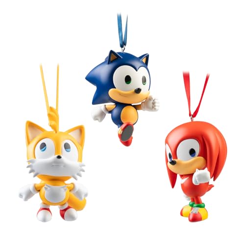 Grupo Erik Christmas Ornaments - Sonic The Hedgehog Gifts - Christmas Tree Decorations Set Of 3 - Sonic, Tails, Knuckles - Sonic Gifts, Xmas Decorations For Tree