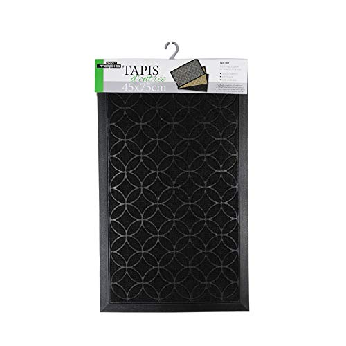 Tapis Déco Rectangle Entrance Mat 45 x 75 cm Emilio PVC Black