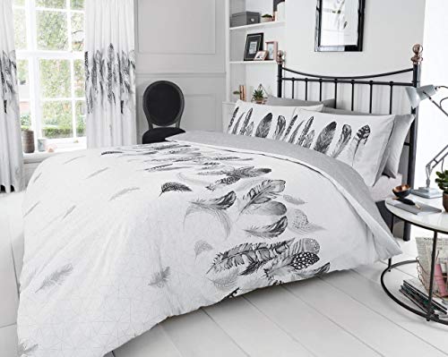 Gaveno Cavailia Luxurious Feathers Bed Set with Duvet Cover and Pillow Cases, Polyester-Cotton, White, Double