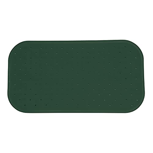 MSV Premium Shower Mat Bath Mat Antibacterial Non-Slip with Suction Cups Dark Green Scented of Roses Approx. 36 x 97 cm Washable at 60 °C