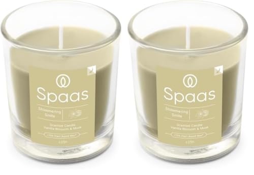 Spaas Scented Candle 25h, Shimmering Smile, Beige (Pack of 2)