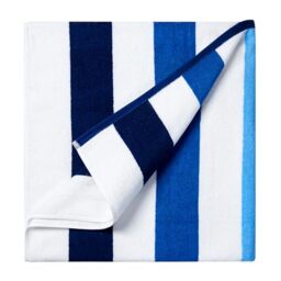 "Bornbay Cotton Oversized Beach Towel - Extra Large 40""X70"" Plush Thick Pool Towel, XL Fluffy Stripe Blue Beach Towels for Adults Mens Women"
