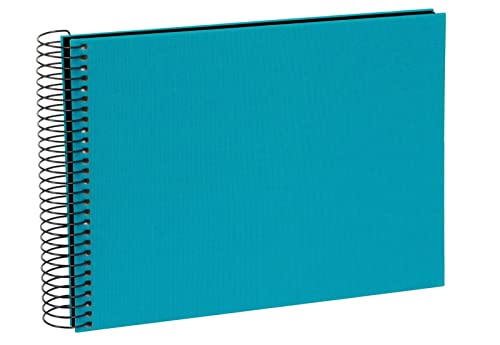 goldbuch Bella Vista 20963 Spiral Album, Photo Album 24 x 17 cm, Photo Album with 40 Black Pages, Linen Memory Album, Photo Book for Pictures and Photos for Gluing, Turquoise