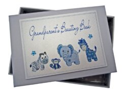 White Cotton Cards Grandparent's Boasting Book Photo Album (Tiny, Blue),12.5x17.5x2.5 cm