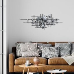 Hand-Painted Decorative Metal Wall Accessory, 113 x 7 x 44 cm, 100% Metal, 0.8 mm Thickness, Unique Art Piece for Home Decor, Colour Variations May Occur