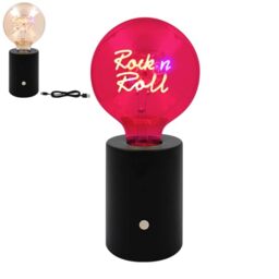 L & P Home & Gifts Lesser & Pavey Text Rock N Roll Led Decor Table Lamp