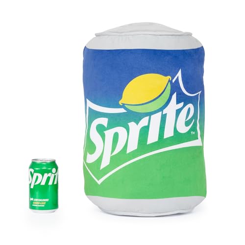 Official Sprite Plush Pillow – Soft 40cm Green & Blue Can Throw Pillow, Officially Licensed Coca-Cola Merchandise, Retro Decorative Cushion for Home & Office