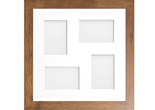 Frame Company Watson Rustic Multi-Aperture Photo Frame with Mount, 40x40cm for 6x4 (x4 mix) * Choice of Frame Colour and Mount Design* NEW
