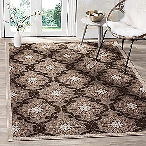 SAFAVIEH Traditional Rug for Living Room, Dining Room, Bedroom - Cottage Collection, Short Pile, in Light Brown and Brown, 201 X 290 cm