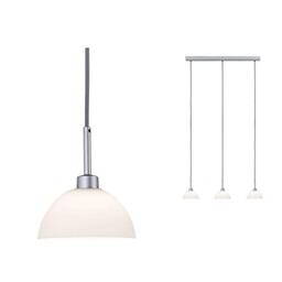 Paulmann 70925 Parana Pendant luminaire max. 3x40 watts Pendant lamp White, Chrome matt Ceiling lamp Glass, Metal GU10