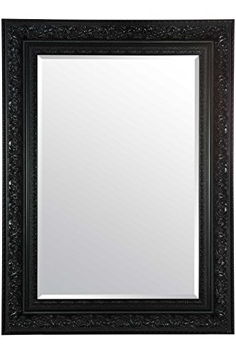 3ft10 x 2ft10 (117x87cm) Antique Style Black Wall Mirror Rectangle Wall Mounted