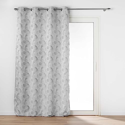 Douceur d'Intérieur, Inaya Curtain with Eyelets (140 x 260 cm) Jacquard Grey