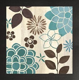 Frame Company Watson Range Abstract Garden Blue II by Veronique Charron, Photo Frame - 20 x 20 Inches, Black