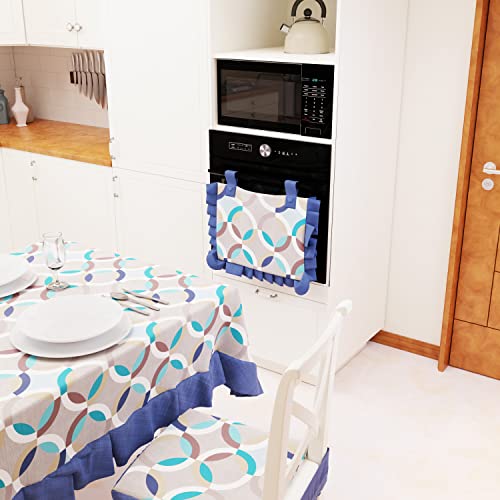 PETTI Artigiani Italiani Kitchen Oven Cover, Blue Circle, 1pz Copriforno 40x50 cm