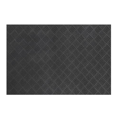 Nicoman Rubber Doormat, Non-Slip Deckplate Surface, Low-Profile, Heavy-Duty Water-Resistant, Indoor Outdoor Entrance Patios Garden Garages (Black, 120cm x 80cm)