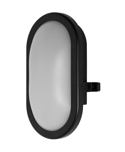 OSRAM LED wall Light 11W Bulkhead, 4000K, 840 lm, IP54, IK06, Shockproof, Black housing, Beam Angle 120°, for basements and garages