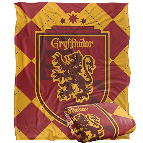 HARRY POTTER Gryffindor Plaid Sigil Officially Licensed Silky Touch Super Soft Throw Blanket 152 x 127 cm