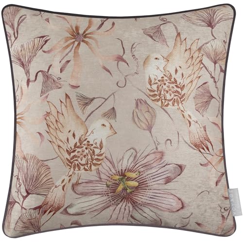 Voyage Maison Sybil Cushion Cover – Botanical Watercolour Floral Bird Luxury Decorative Case (Primrose - 50x50cm)