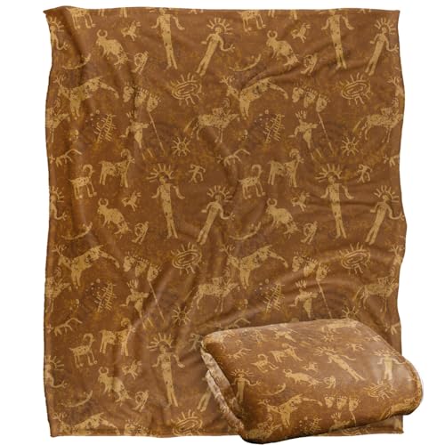 Jq Licensing - Jl-Jp Hunting Petroglyph Pattern Silky Touch Super Soft Throw Blanket 152 X 127 Cm