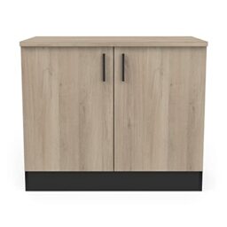 Demeyere Mobile Basso Cucina-2 Ante-Origan-Made in France-Garanzia 2 Anni, Legno ingegnerizzato, Kronberg/Nero Opaco, L 100 x P 60 x H 85 cm